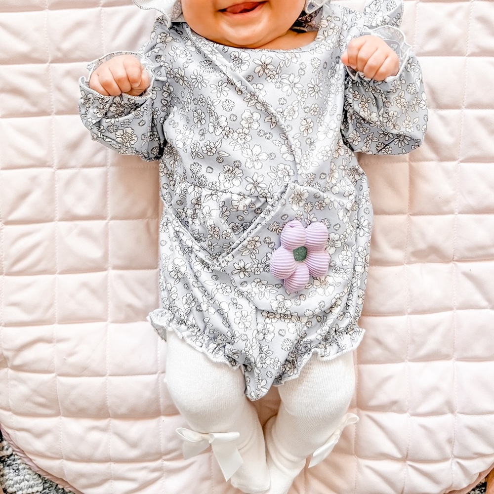 Cute one piece with matching bonnet